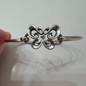 James Avery sterling silver retired Butterfly clasp bracelet